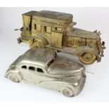 Tobacciana interest. Two reproduction model cars, converted to hold cigarettes, matches, etc.,