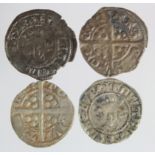 Edward I Canterbury silver pennies (4): Class 9b slightly chipped nVF, Class 10a/b GF, Class 10a/