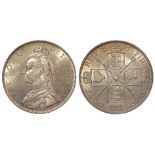 Double - Florin 1887 (A1) aUnc