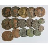 Roman Empire bronzes 7 x Dupondii and ases, 5 x large late bronzes and 2 x small, plus 3 x