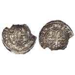 Stephen large fragment of a silver penny as Spink 1313var., Flag Type, obverse:- Crowned and