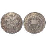 German State Lubeck silver 48 Schilling 1752 JJJ, toned GVF, mount carefully removed 12 o'clock.