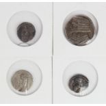 Parthia (4) silver coins: 3x drachms and a tetradrachm, F to EF