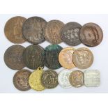 GB & World Commemorative Medals & Tokens etc (16) 19th-20thC assortment.