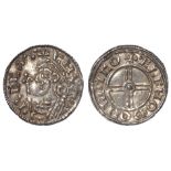 Cnut silver penny, Short Cross Issue, Spink 1159, obverse reads:- CNVT .RECX.:, reverse reads:- +