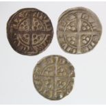 Edward I Durham silver pennies (3): Class 9b1 aVF, Class 9c nVF, and Class 10cf5 GF; with tickets/