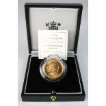 Two Pounds 1996 "Football" gold proof, FDC cased with cert.