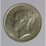Shilling 1873 die 66, lightly cleaned EF