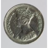 Hong Kong silver 10 Cents 1895 cleaned GVF