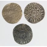 Edward I London silver pennies (3): Class 3g VF, Class 4d VF, and Class 4e GF; with tickets/