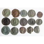 Late Roman Imperial bronzes, these of mixed module x 15, GF to VF [15]