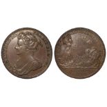 British Commemorative Medal, bronze d.35mm: Coronation of Anne 1702, official bronze issue by J.