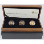 Three coin set 2010 (Sovereign, Half Sovereign & Quarter Sovereign) Proof FDC boxed as issued