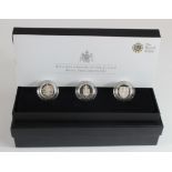 Royal Mint: The 30th Anniversary of the £1 Coin, Silver Proof Three-Coin Set 2013, FDC cased with