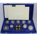 Proof Set 2000 "silver issue" (13 coins) including Maundy, aFDC cased as issued