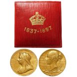 British Commemorative Medal, gold d.25.5mm, 12.85g: Diamond Jubilee of Queen Victoria 1897, official