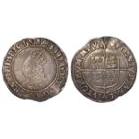 Elizabeth I silver shilling, Second Issue 1560-1561, mm. Cross-Crosslets, Spink 2555, large flan,