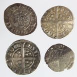 Edward I London silver pennies (4): Class 9b1 GF, Class 10F/GF, Class 10ab chipped Fair, and Class