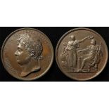 British Commemorative Medal, bronze d.50mm: Coronation of George IV 1821, French issue by Antoine