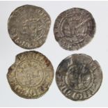 Edward I York silver pennies (4): Class 3d slightly chipped VF, Class 3e F, Class 9 GF-nVF, and