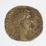 Antoninus Pius, brass dupondius, Rome Mint 153-155 A.D., reverse reads:- LIBERT[AS] COS IIII S C,