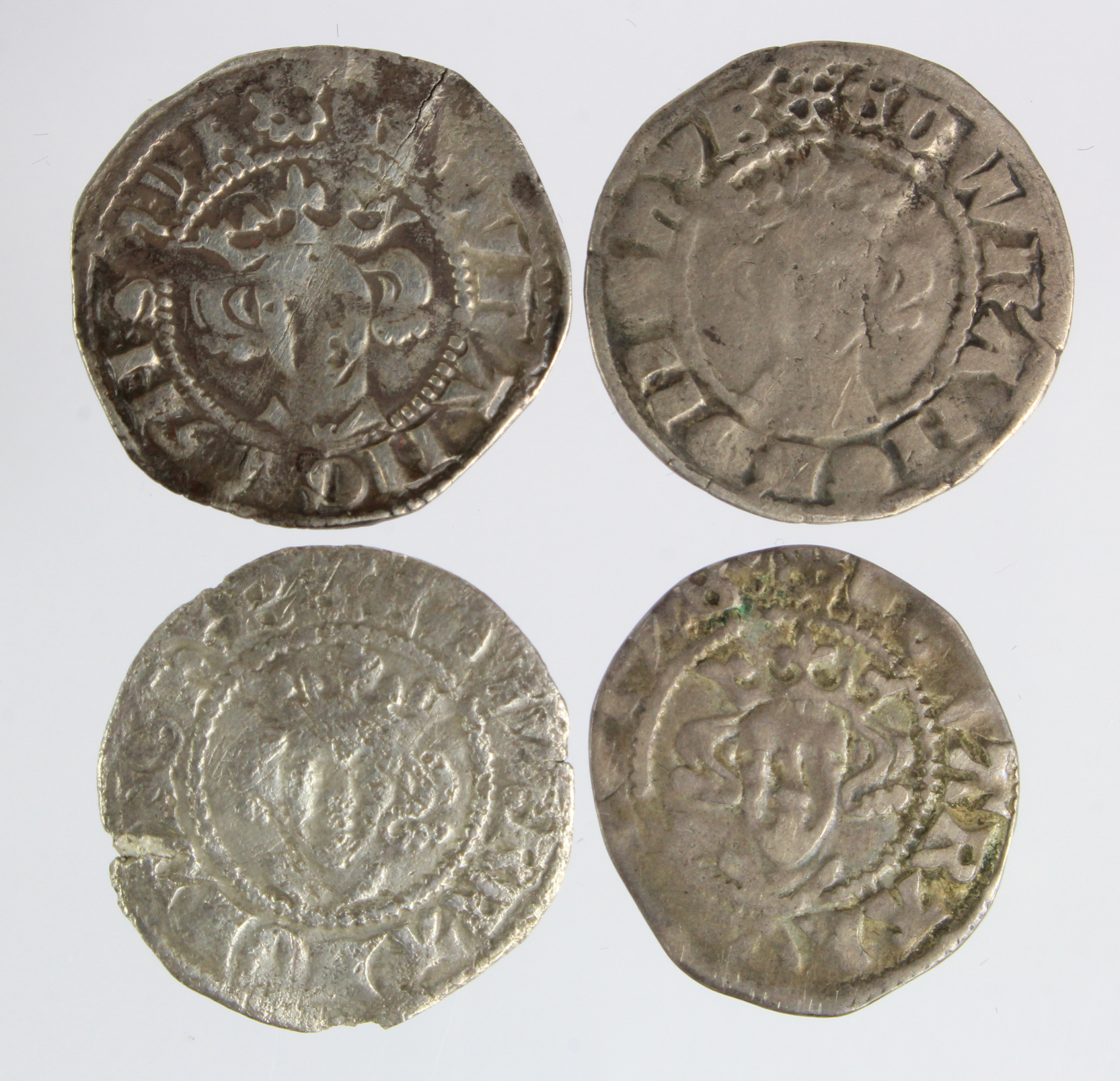 Edward I Durham silver pennies of Bishop Bec (4): Classes unidentified, F-GF; with tickets/
