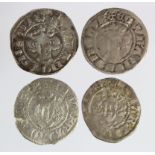 Edward I Durham silver pennies of Bishop Bec (4): Classes unidentified, F-GF; with tickets/