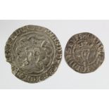 English Hammered (2): Edward III penny of York, Post-Treaty Period 1369-1377, cross on breast,