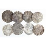 English Hammered Pennies (8) Edward Plantagenet various, mixed grade.