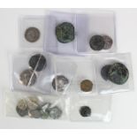 Roman Coins (26) assortment including contemporary forgery denarii, a Roman Colonial bronze