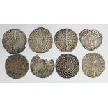 Edward I Canterbury silver pennies (8): Classes unidentified, F to VF, a couple chipped, with