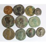 Roman Coins (11): Diva Faustina Senior, sestertius, reverse:- Ceres, F with a Faustina Junior copper