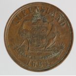 Australia, J. Sawyer Wholesale & Retail Tobacconist, Brisbane Penny token 1864, GVF