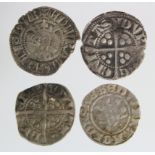 Edward I Durham silver pennies of Bishop Bec and Bishop de Insula (4): Classes unidentified, F-GF;