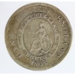 Dollar 1804, Bank of England, top leaf to centre of E, K inverted and incuse, Fine and scarce.