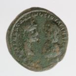 Elagabalus and Julia Maesa bronze of c.27mm., assaria of Marcianopolis, Moesia Inferior, obverse:-