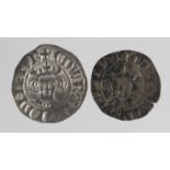 Edward I London silver pennies (2): Class 4e/d mule VF-GVF, and Class 6a nF; with tickets/