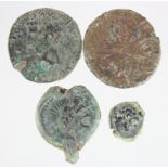 Greek & Roman Bronzes (4): Ptolemaic Ancient Egypt bronzes one of c.25mm., reverse:- Double eagle,