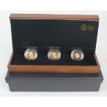 Three coin set 2013 (Sovereign, Half Sovereign & Quarter Sovereign) Proof FDC boxed as issued