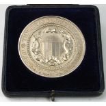 Normanton Grammar School, Yorkshire, large heavy silver medal. Back reads "Awarded W.H. Blackburn,