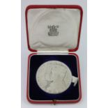 British Commemorative Medal, silver d.57mm: George V, Silver Jubilee 1935, official Royal Mint large