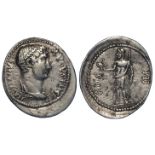 Hadrian, silver cistophorus of Aezani Phrygia, 129-132 A.D., obverse:- Bare-headed and draped bust