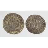 Edward I Durham silver pennies (2): Class 2b aVF, and Class 3b nVF; with tickets/provenances.