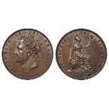 Farthing 1826, second head, brown EF