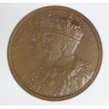 British Commemorative Medal, bronze d.63mm: Coronation of George V 1911, large bronze issue by F.