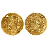 Morocco gold Half Dinar, time of Abu Yahya ibn Abd al-Haqq 642-656H (1244-58 AD), rare, VF with