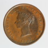 Canada, New Brunswick, copper Penny token 1843, GVF, some verdigris rev.