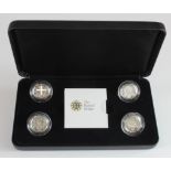 Royal Mint: City of London, Cardiff, Edinburgh, and Belfast, silver proof £1 four-coin set 2010-