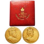 British Commemorative Medal, gold d.30.5mm, 17.35g: Coronation of Edward VII 1902, official Royal