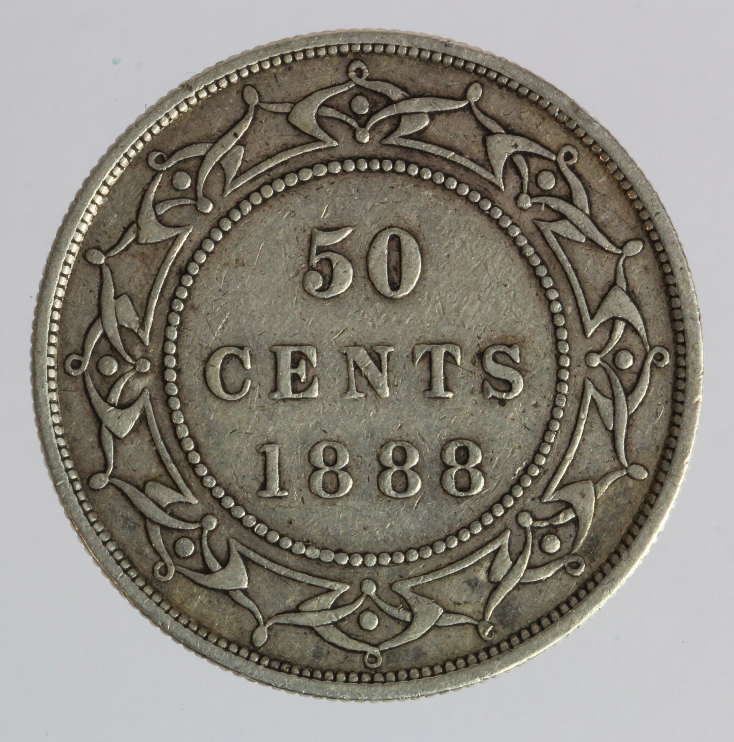 Canada, Newfoundland silver 50 Cents 1888, VF - Bild 2 aus 2